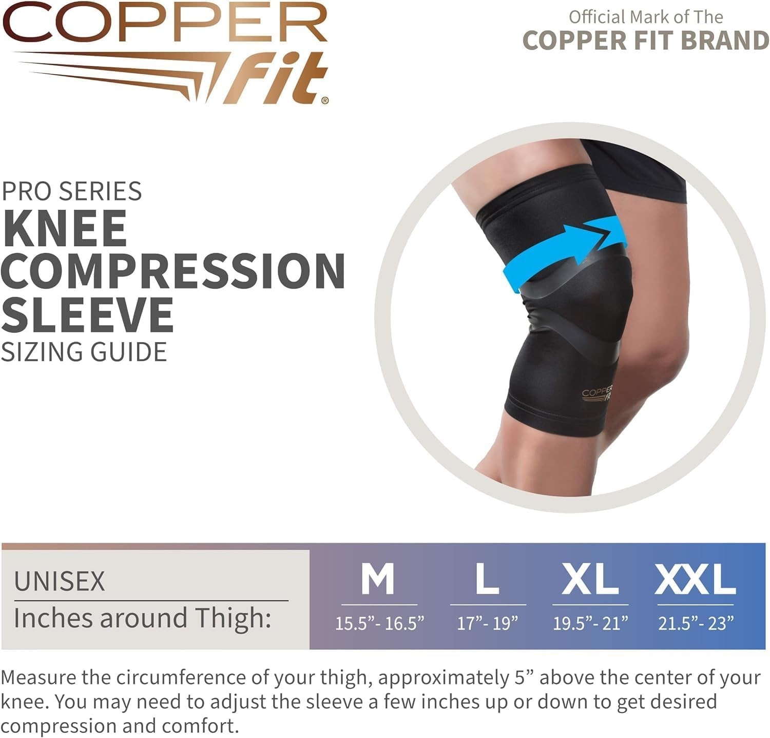 Pro Series Copper-Infused Knee Compression Sleeve – Lightweight Support for A…