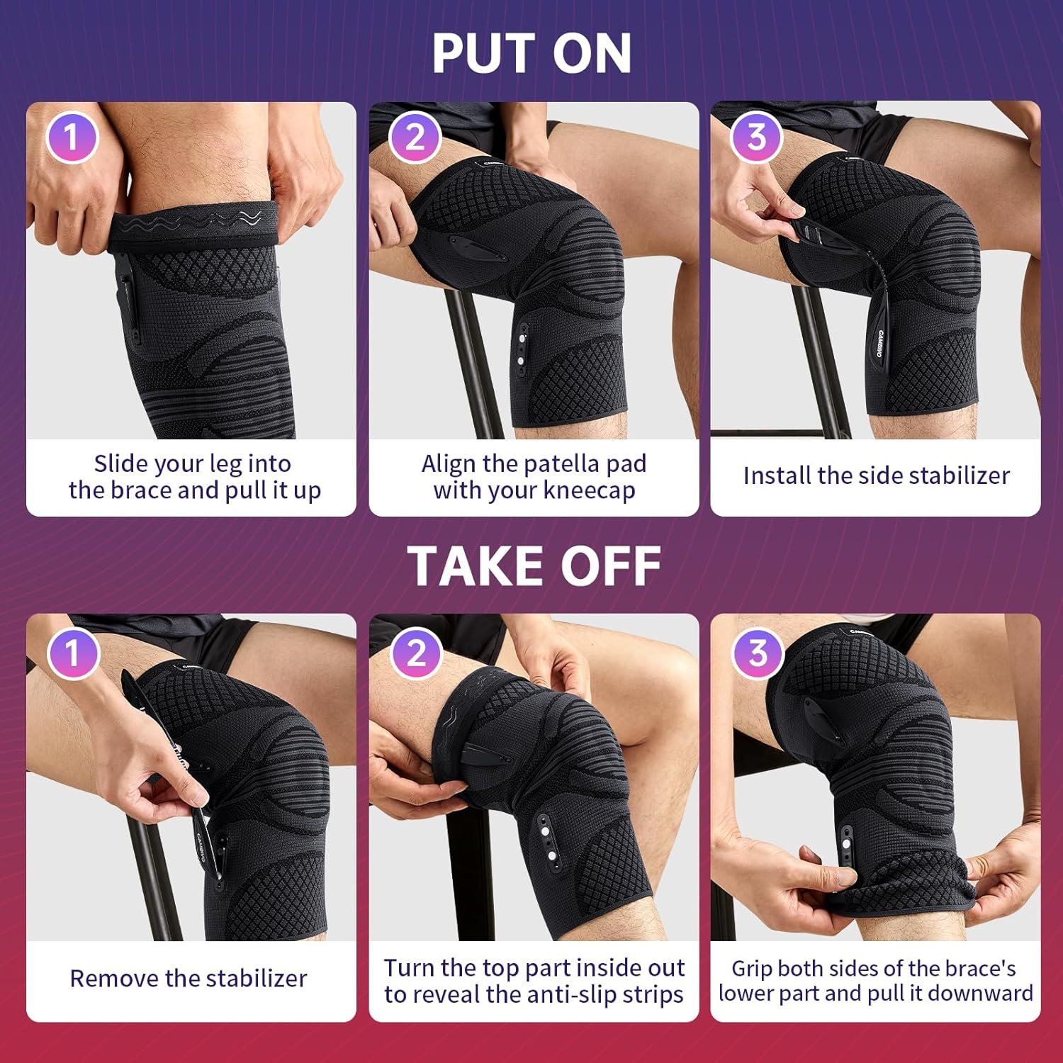 Innovative Knee Brace with Detachable Side Stabilizers for Flexible Knee Support