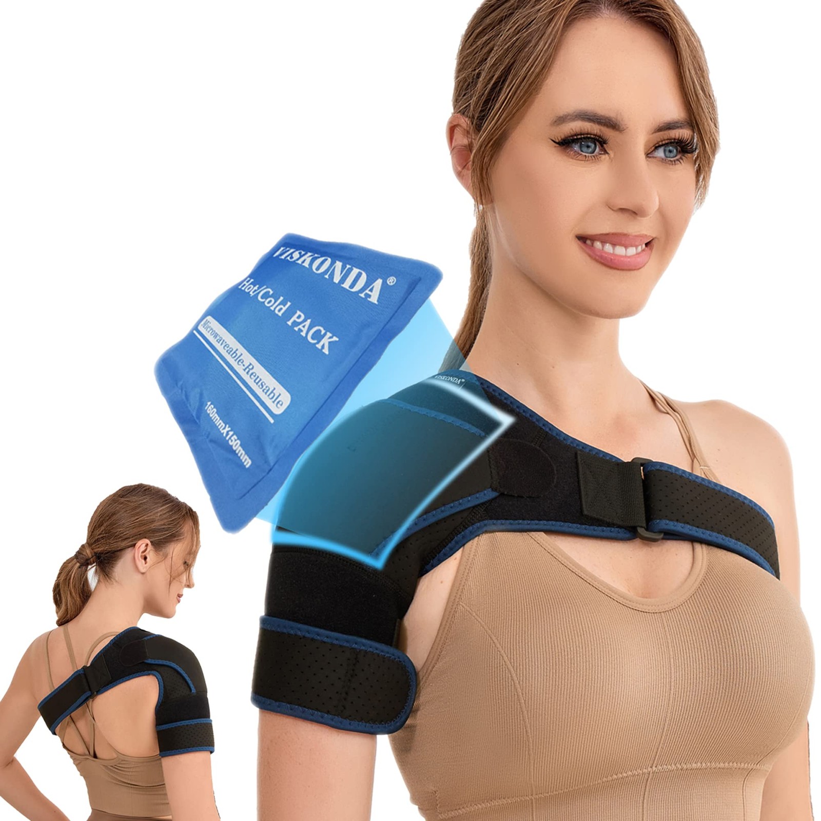 VISKONDA Shoulder Brace Sling Immobilizer and Compression Small, Black