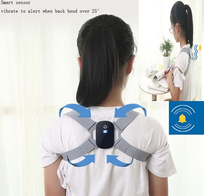 Smart Posture Corrector USB Rechargeable Back Brace Adjustable Support Men Women