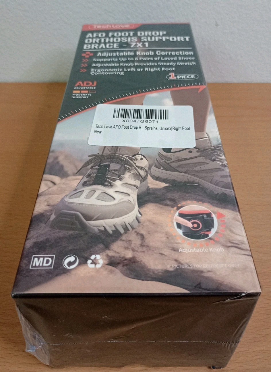 Tech Love AFO FOOT DROP ORTHOSIS SUPPORT BRACE – ZX1 Adjustable Knob Correction