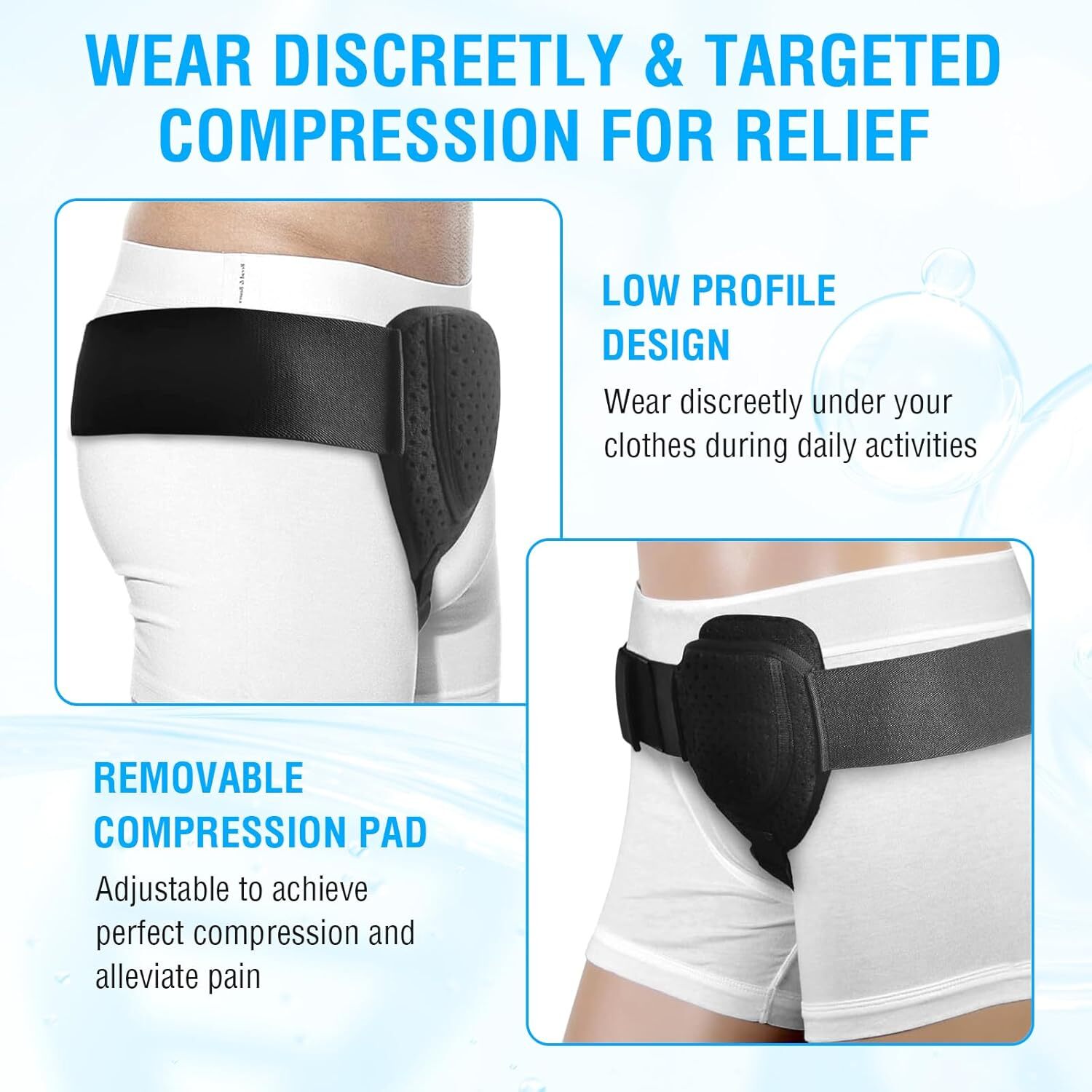 US Men Hernia Support Single Inguinal Groin Hernia Belt Truss Brace Pain Relief