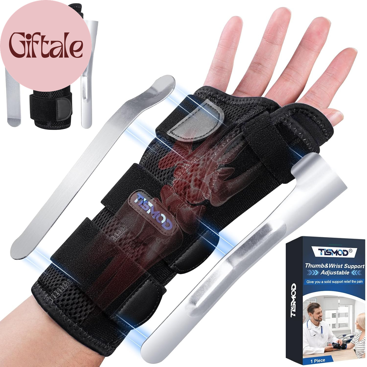 Carpal Tunnel Wrist Brace Night Support,Thumb Spica Splint Left Hand for De Quer