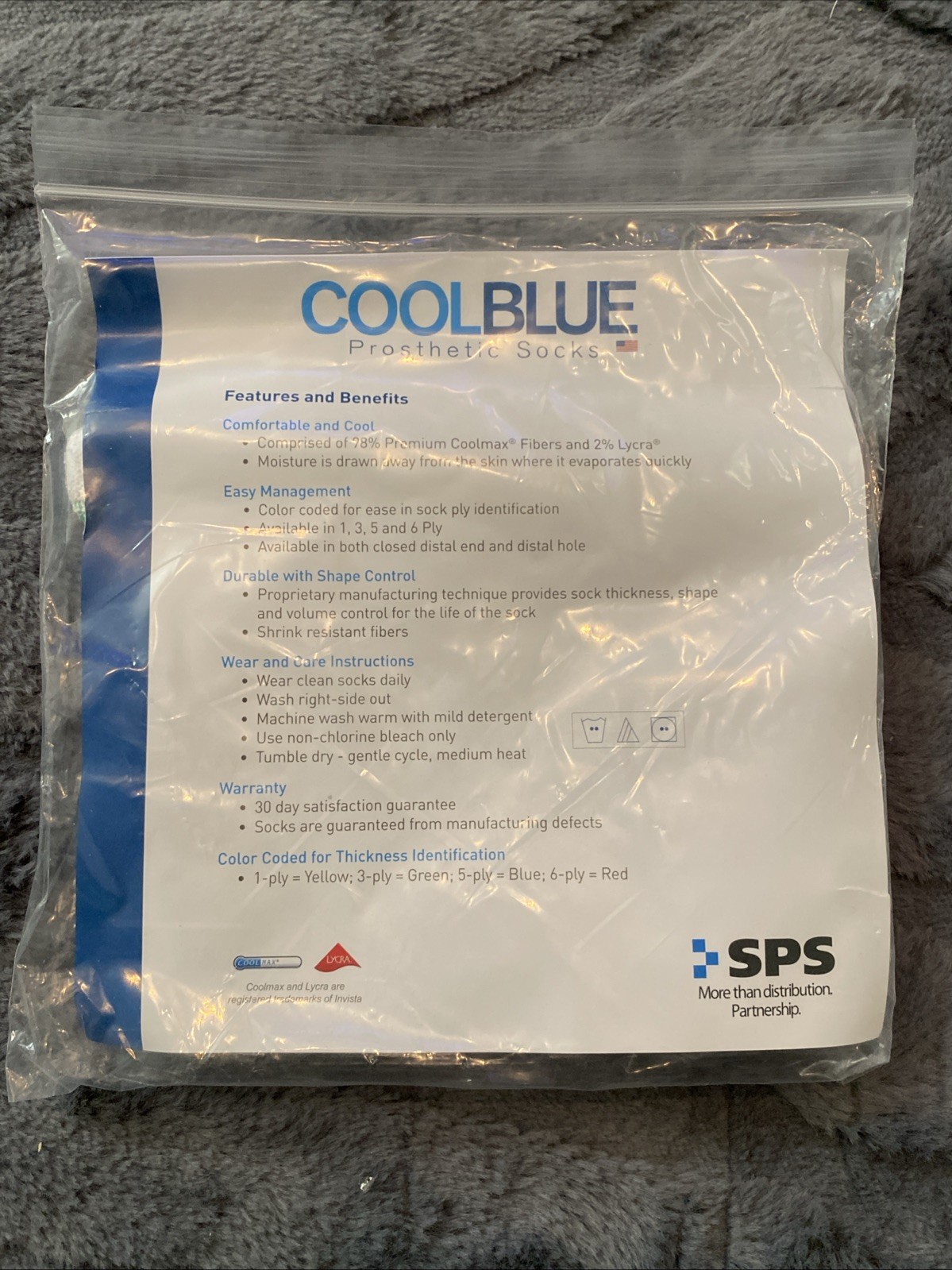CoolBlue Green 3 Ply Prosthetic Socks CB3MDSH2 Size 1, 2 Length 10-14