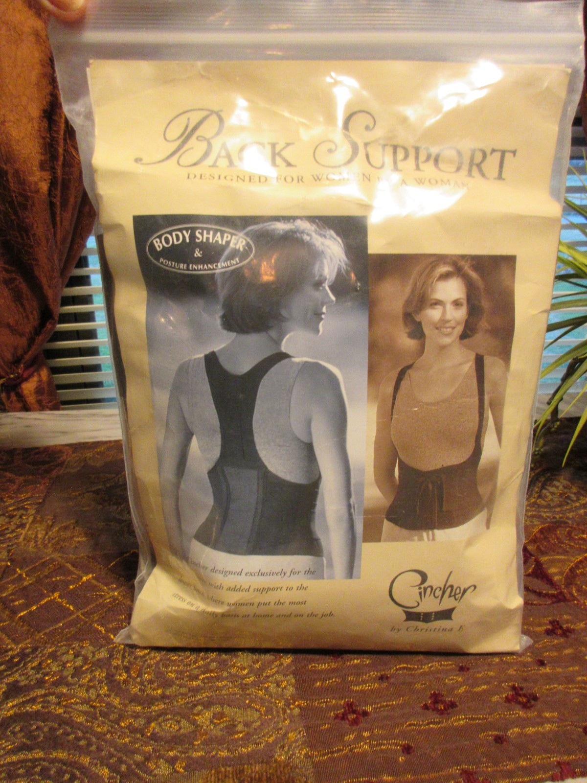Cincher Back Support Designed for Women Christina E Size XL Nylon Lycra Spandex