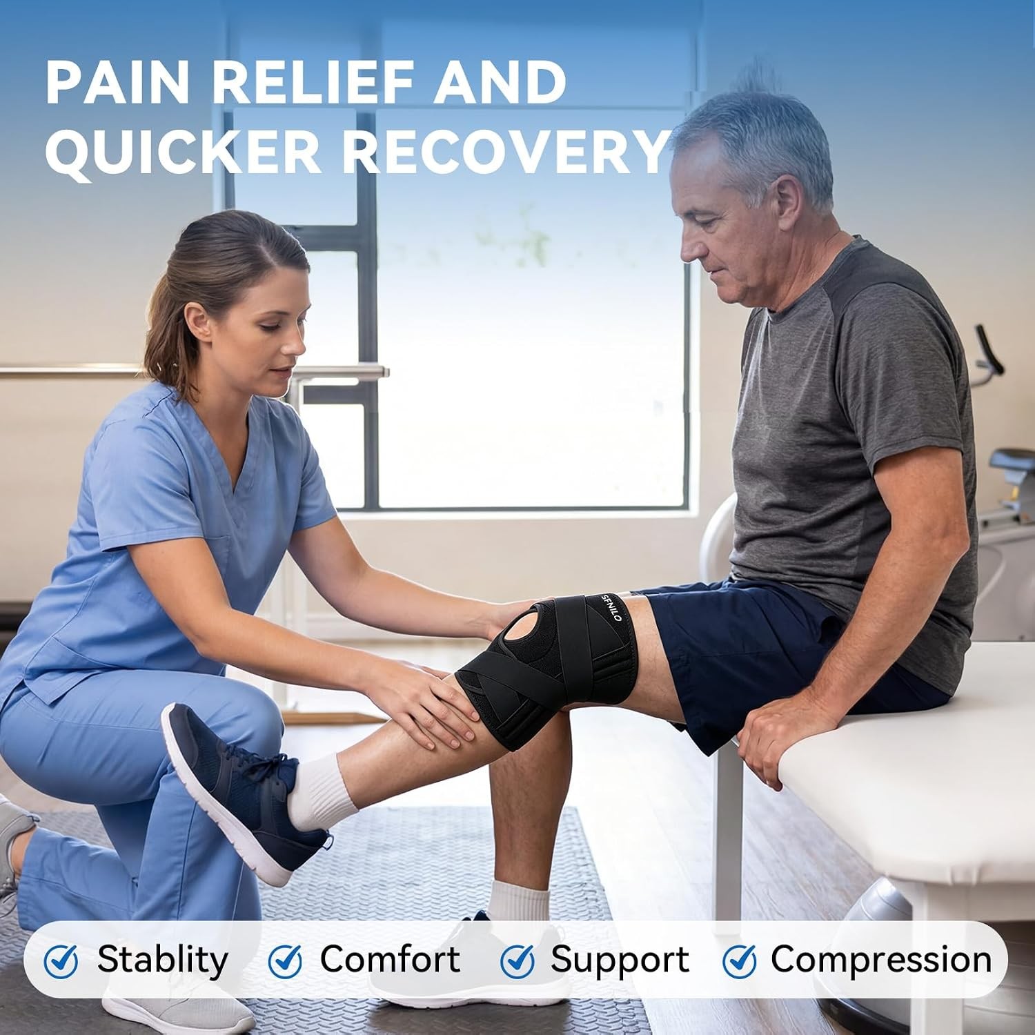 Knee Brace for Women &Men,Knee Brace for Meniscus Tear,Black,Large | Knee Brace