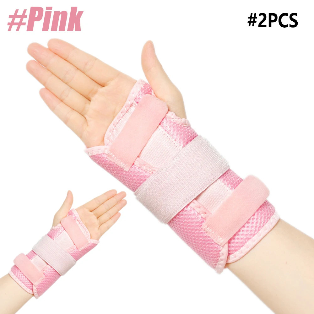 2Pcs Wrist Support Brace Compression Splint Night Sleep Joint Pain Relief Band