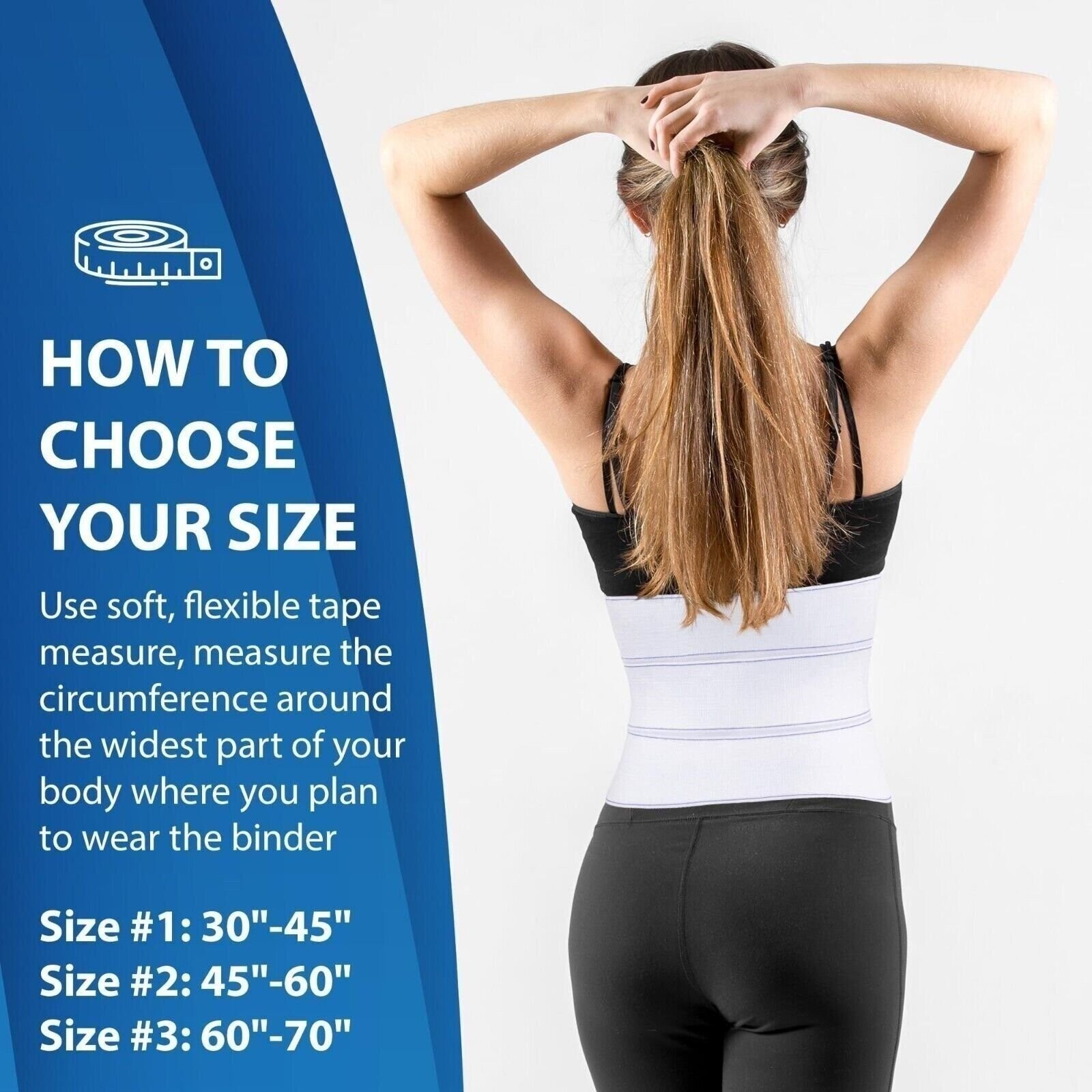 ORTONYX 9″ 3-panel Abdominal Binder for Men and Women/Postpartum Post-operative