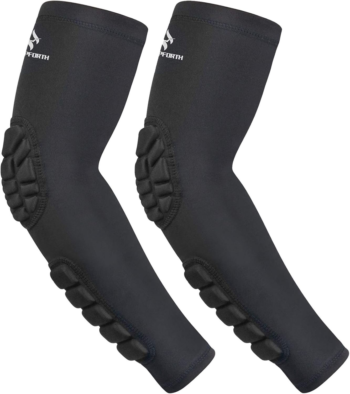 Protective Elbow Forearm Sleeves Padded Compression Arm Support Small Black 2pcs