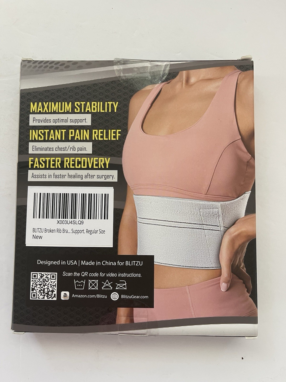 Blitzu Performance Rib Compression Brace 2 Panels 6” High Size Regular