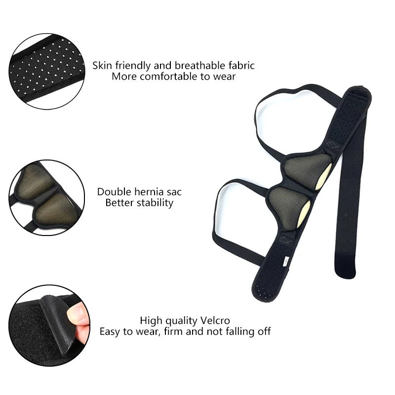 Hernia Support Belt Men Truss For Inguinal With 2 Removable Compression Pads US