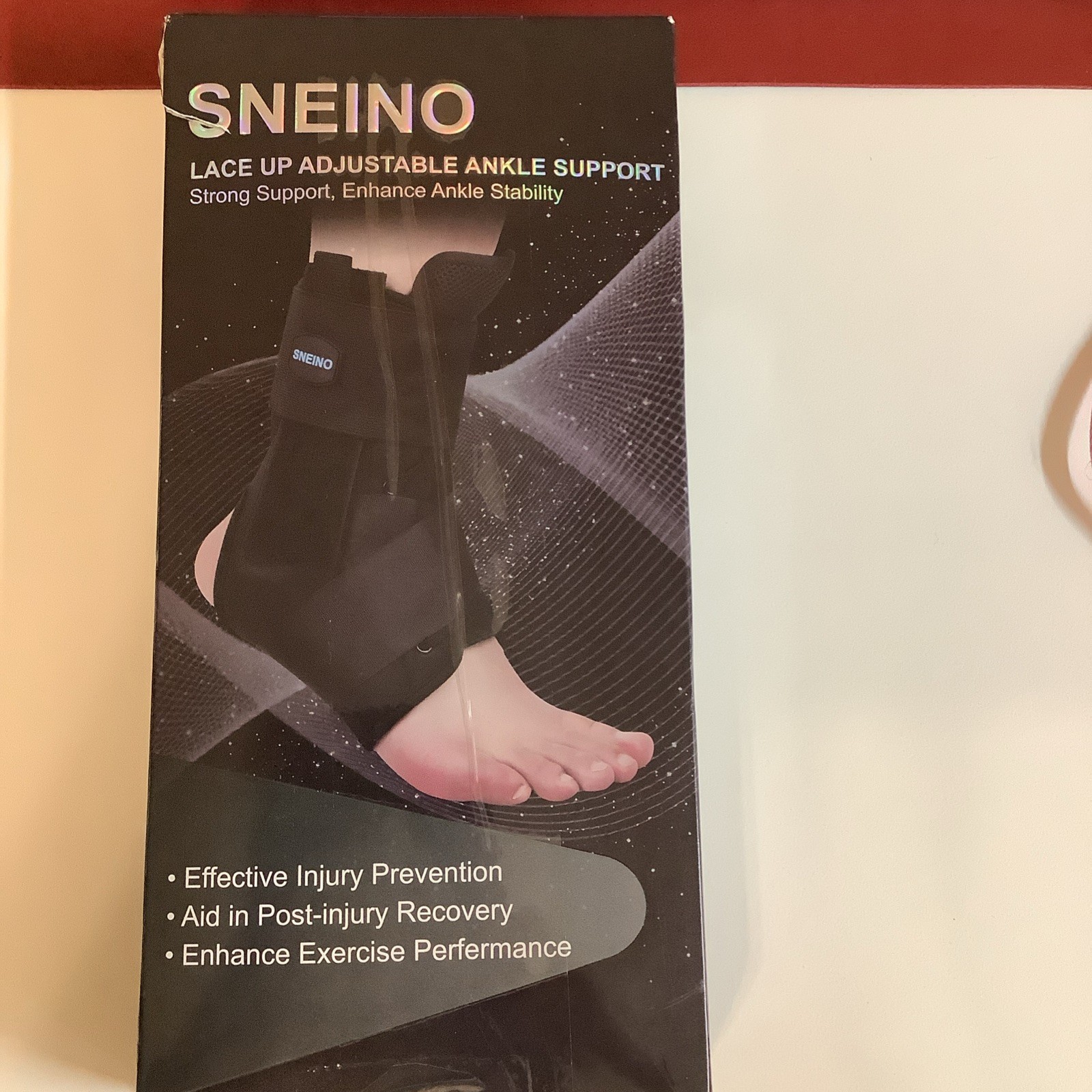 SNEINO Size Medium Lace Up Adjustable Ankle Support Brace for Sprained Ankle New