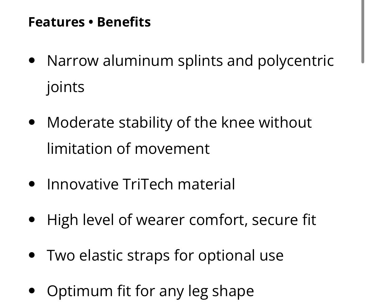 OTTOBOCK Genu Direxa Wraparound 8353=M7, 2 Aluminum Side Splints For Stability
