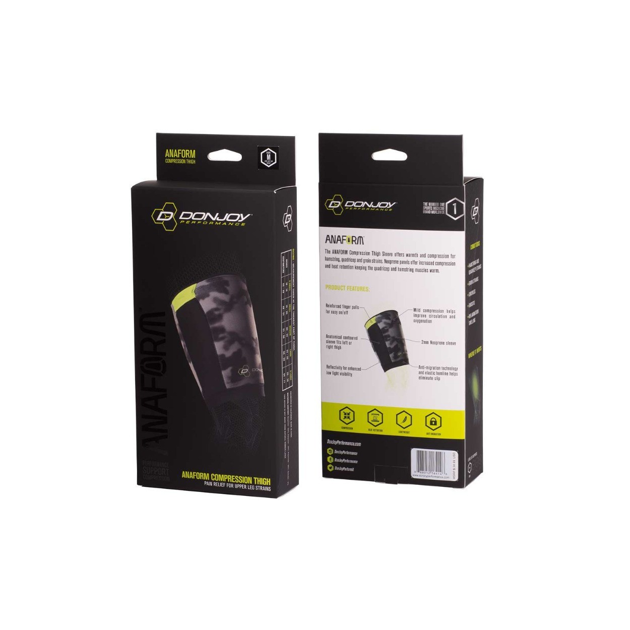 DonJoy Performance AnaForm Compression Thigh Sleeve (Camo, Large)