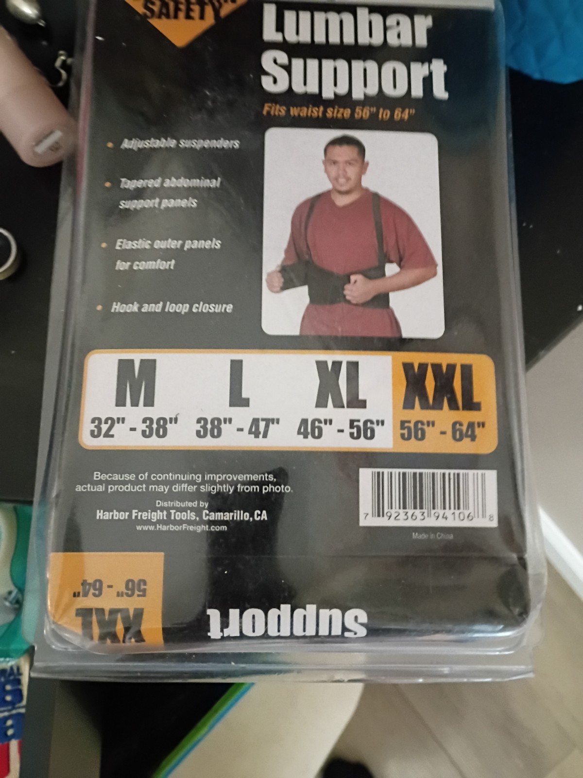 Western Safety Lumbar Support Posture Back Support Belt Size XXL 56”-64”New