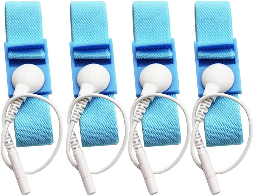 Adjustable Estim Wrist Strap Components 4Pcs Blue Stim Loops 4Pcs White Wires