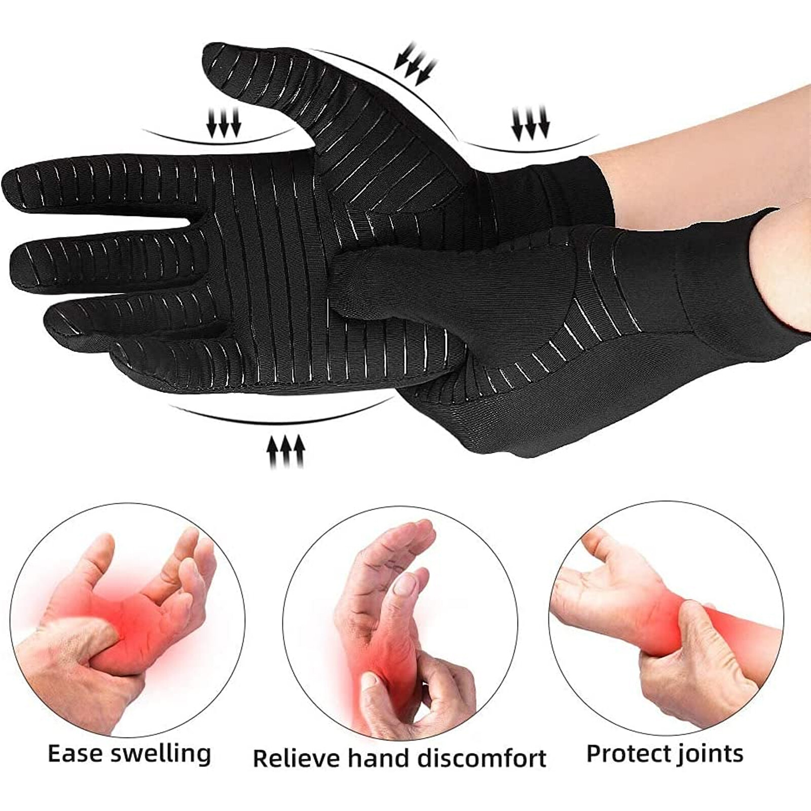 Arthritis Gloves Compression Hand Support Joint Pain Relief Sports Gloves Unisex