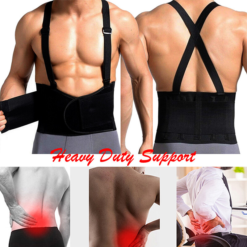 Heavy Duty Lumbar Lower Back Waist Support Work Belt Brace Suspender