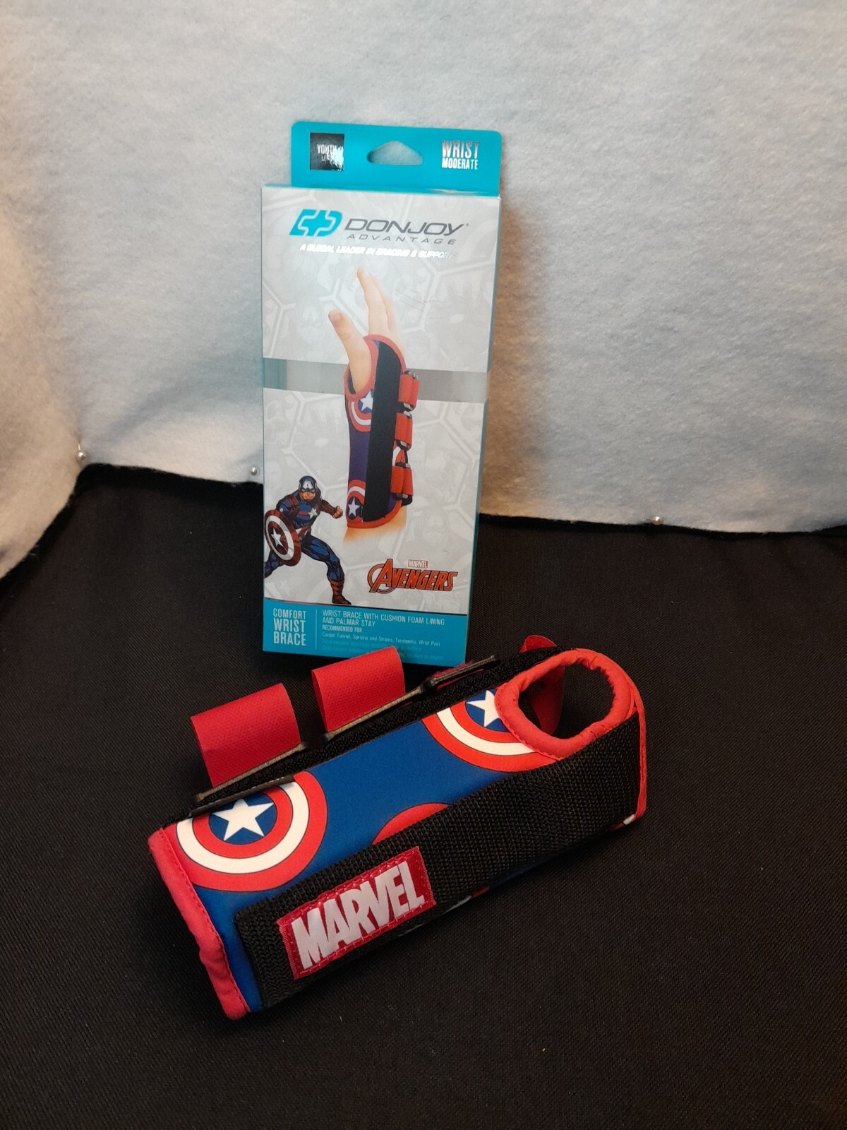NEW Marvel CAPTAIN AMERICA Comfort Wrist Brace DONJOY ADVTG. Moderate YOUTH LEFT