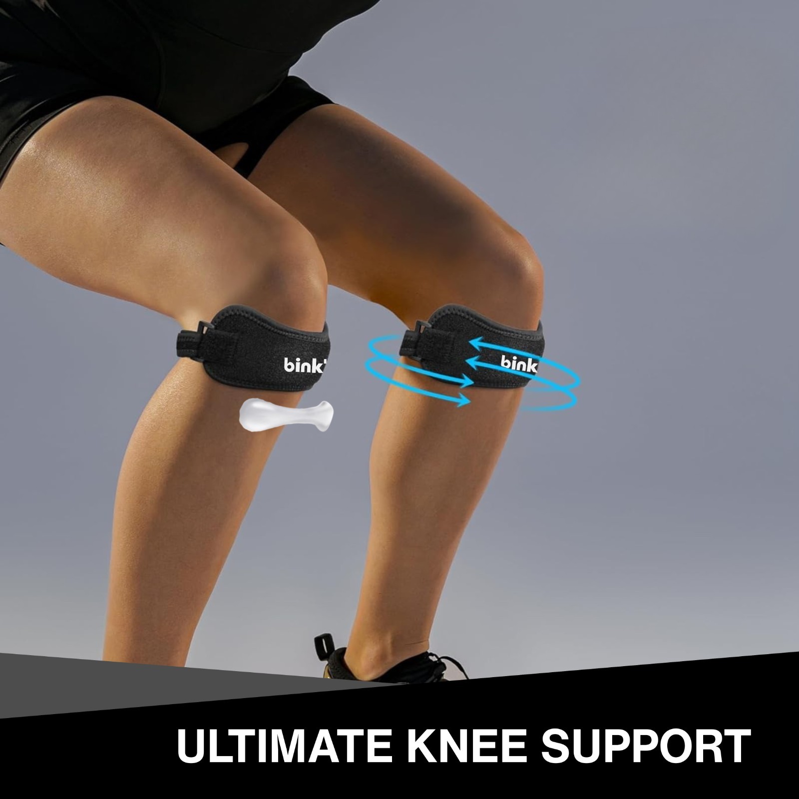 2 Pack Knee Brace, Support Strap, Patella Stabilizer, Sports S/M Pink
