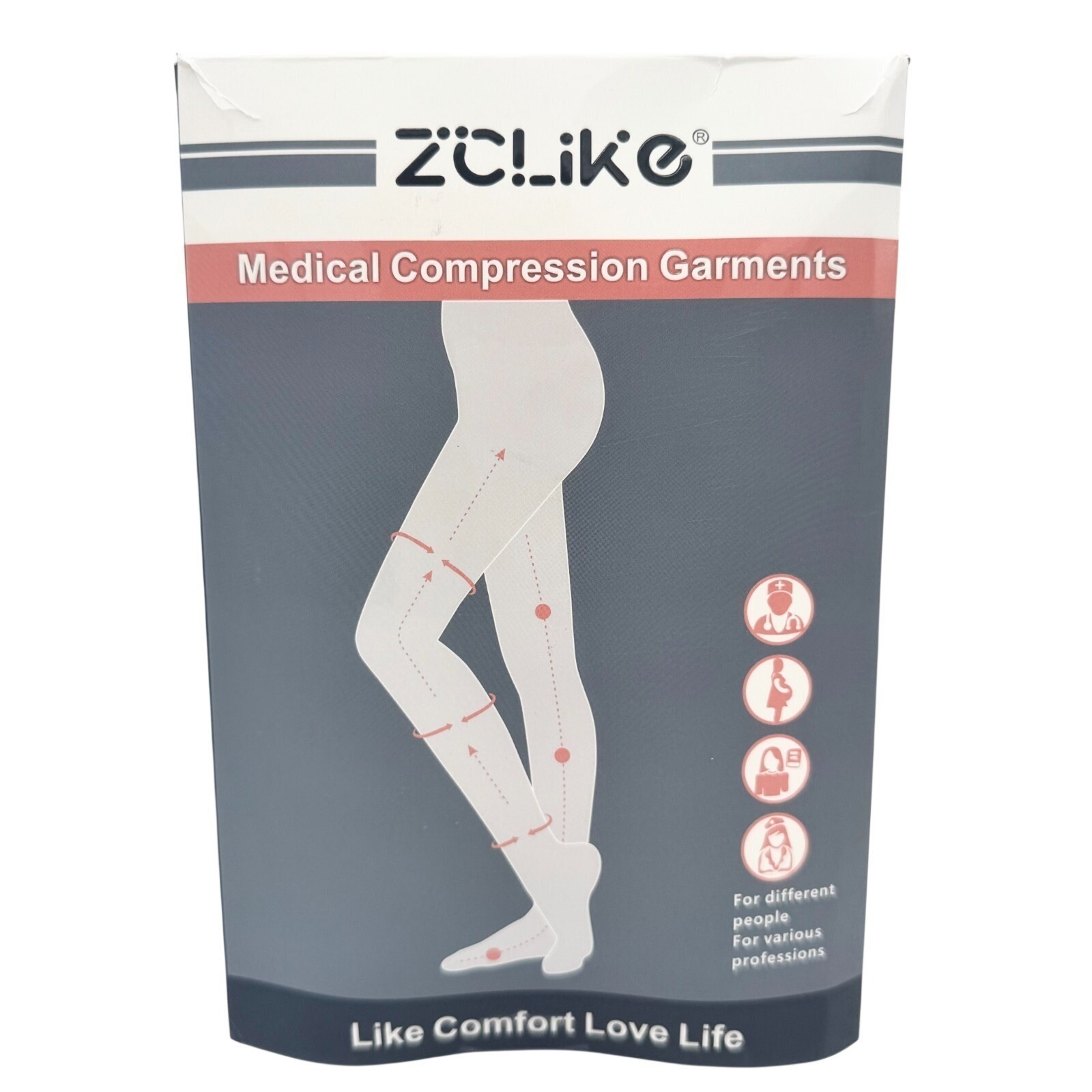 Medical Compression Pantyhose 20-30 mmHg Beige XL Closed Toe New ZCLIKE