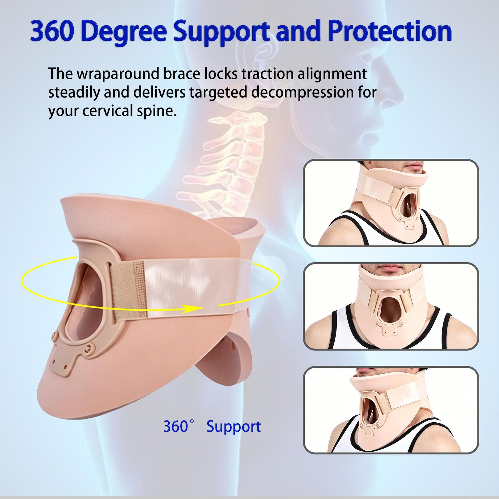 Adjustable Foam Cervical Collar 3 1/4in Neck Brace Immobilizer Support