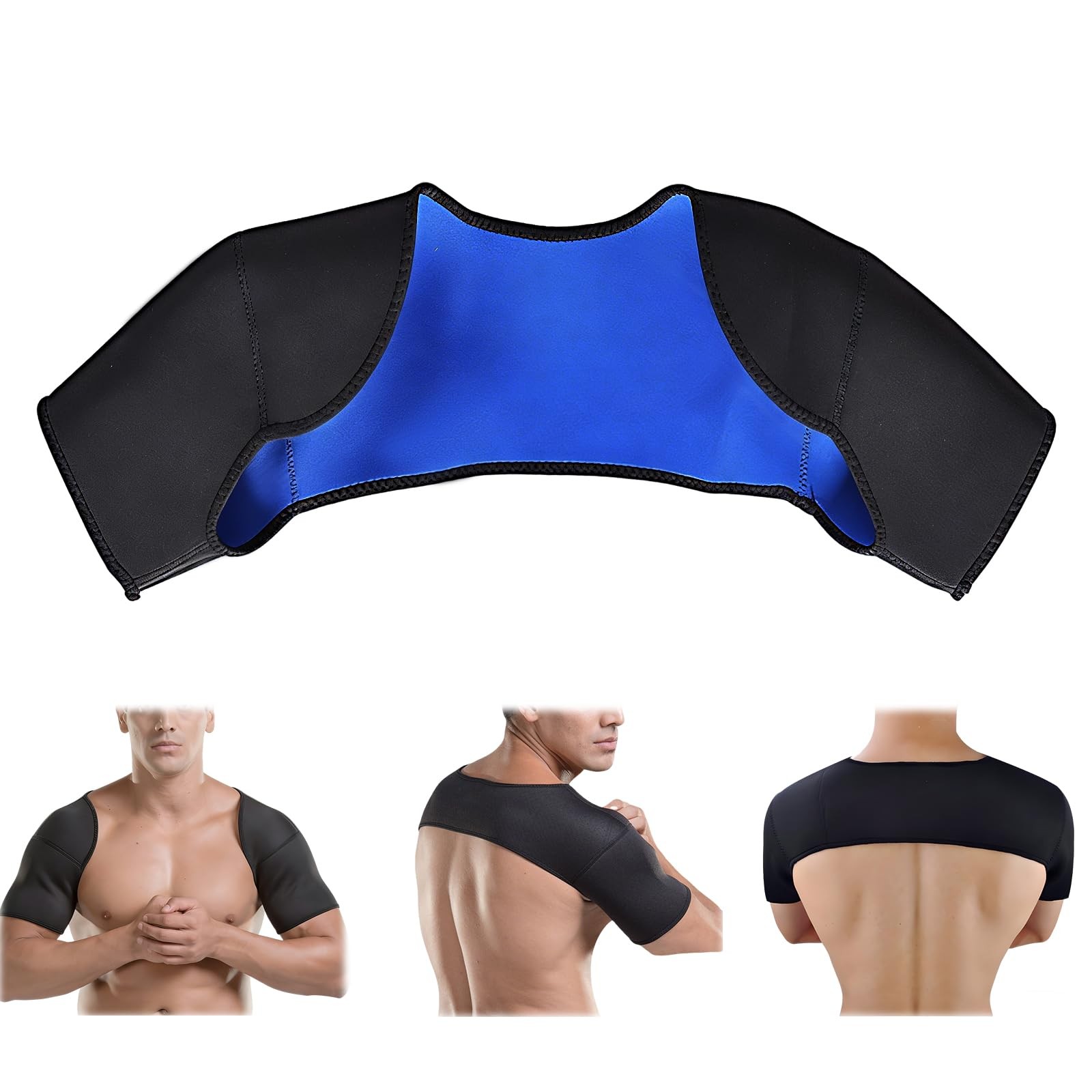 Double Shoulder Wrap SBR Compression Shoulder Sleeve, Size L Fits Shoulder Wi…