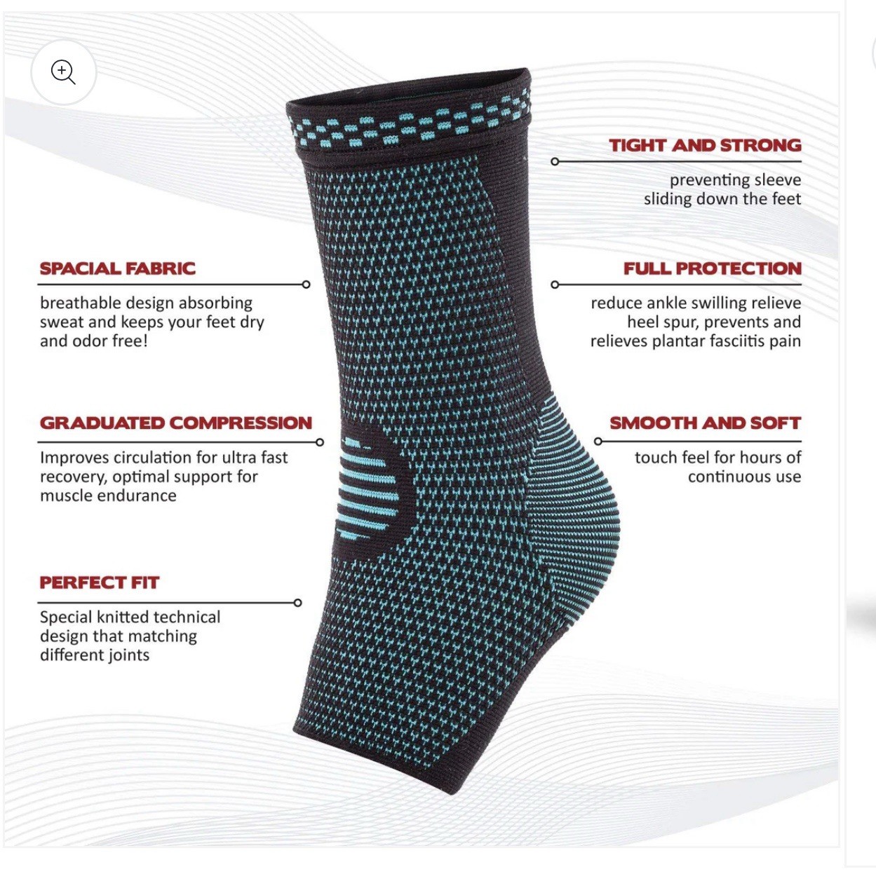 PowerLix Ankle Brace 4 Way Compression Unisex Size SMALL 1 Pair NEW