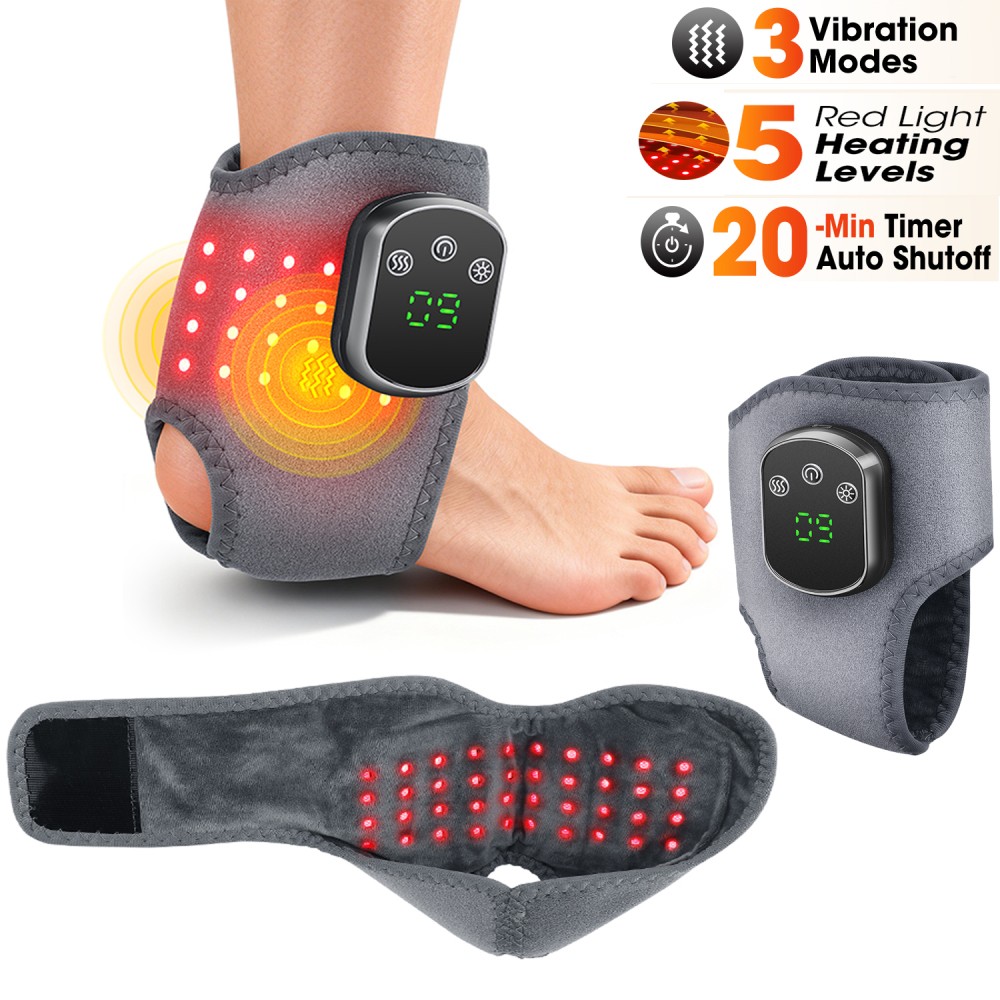 Wrist Ankle Brace 40 LEDS Red Light Therapy 660nm & 600nm Wrap Heat & Vibration