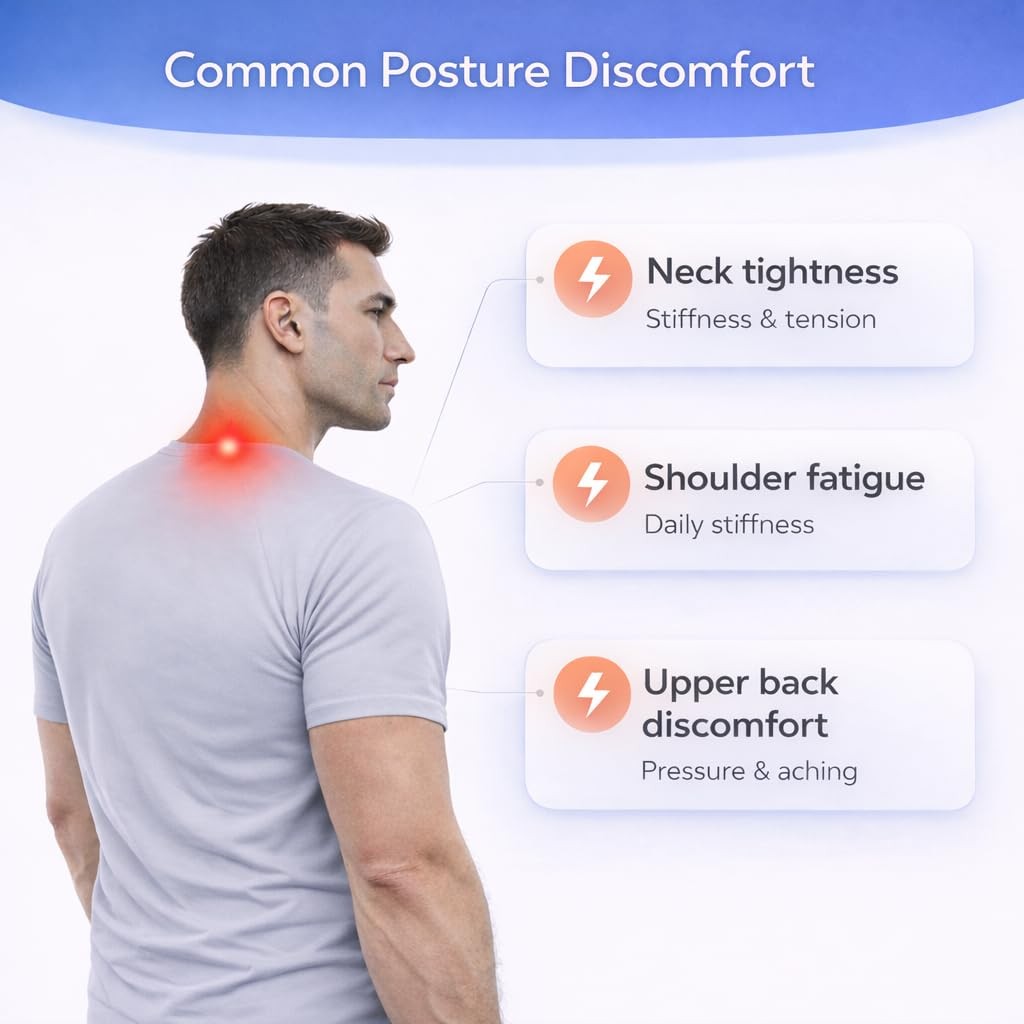 Posture Corrector for Men – Lightweight Upper Back Brace M:31”-36”, Black