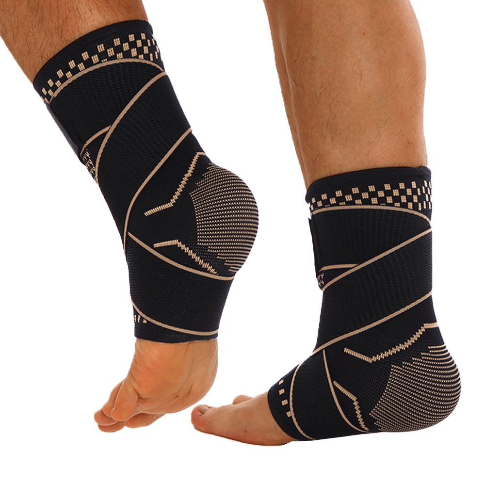 Copper Ankle Support Compression Sleeve Brace Foot Pain Relief Plantar Fasciitis