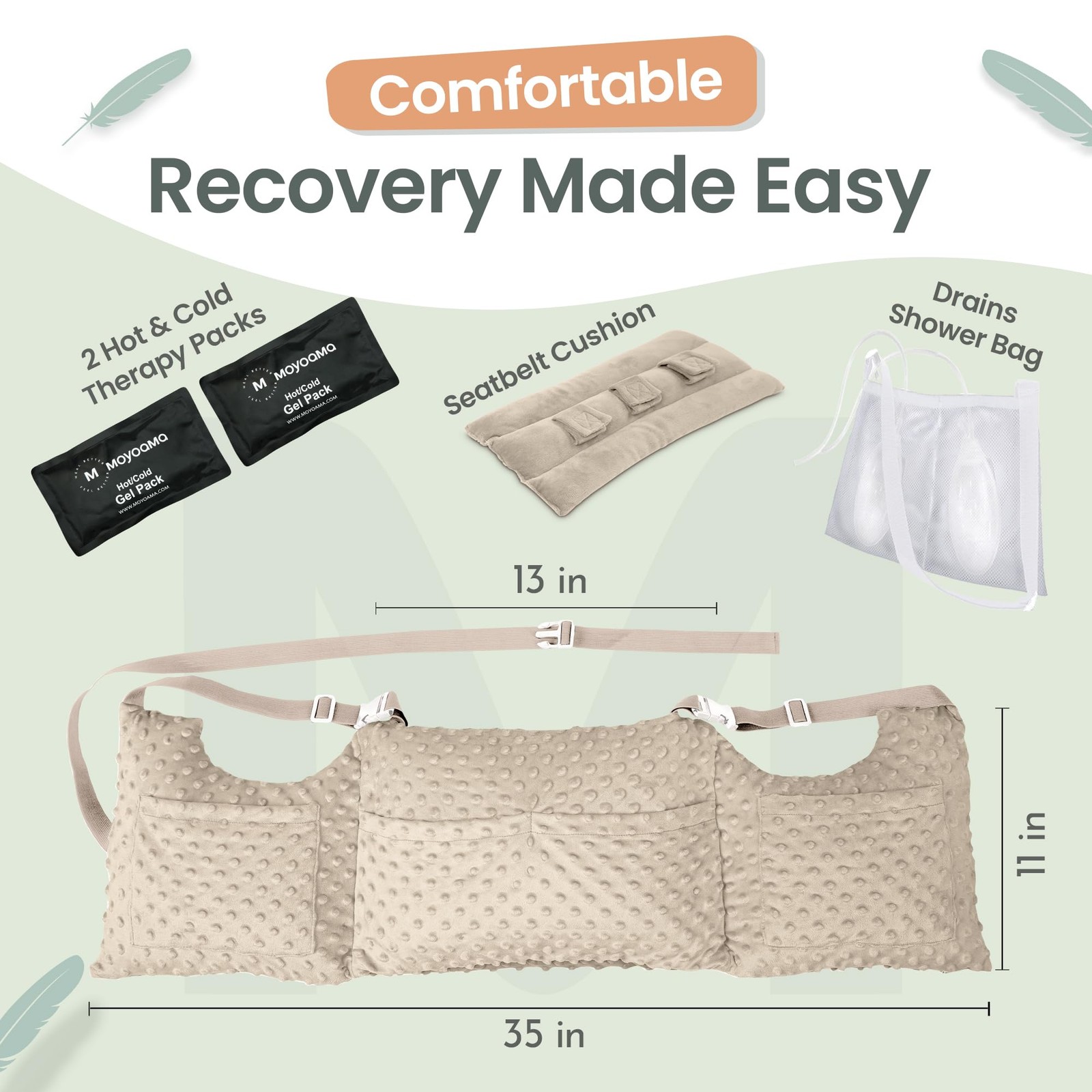 MOYOAMA Post Mastectomy Pillow – Hands-Free Protection with Secure Strap and …