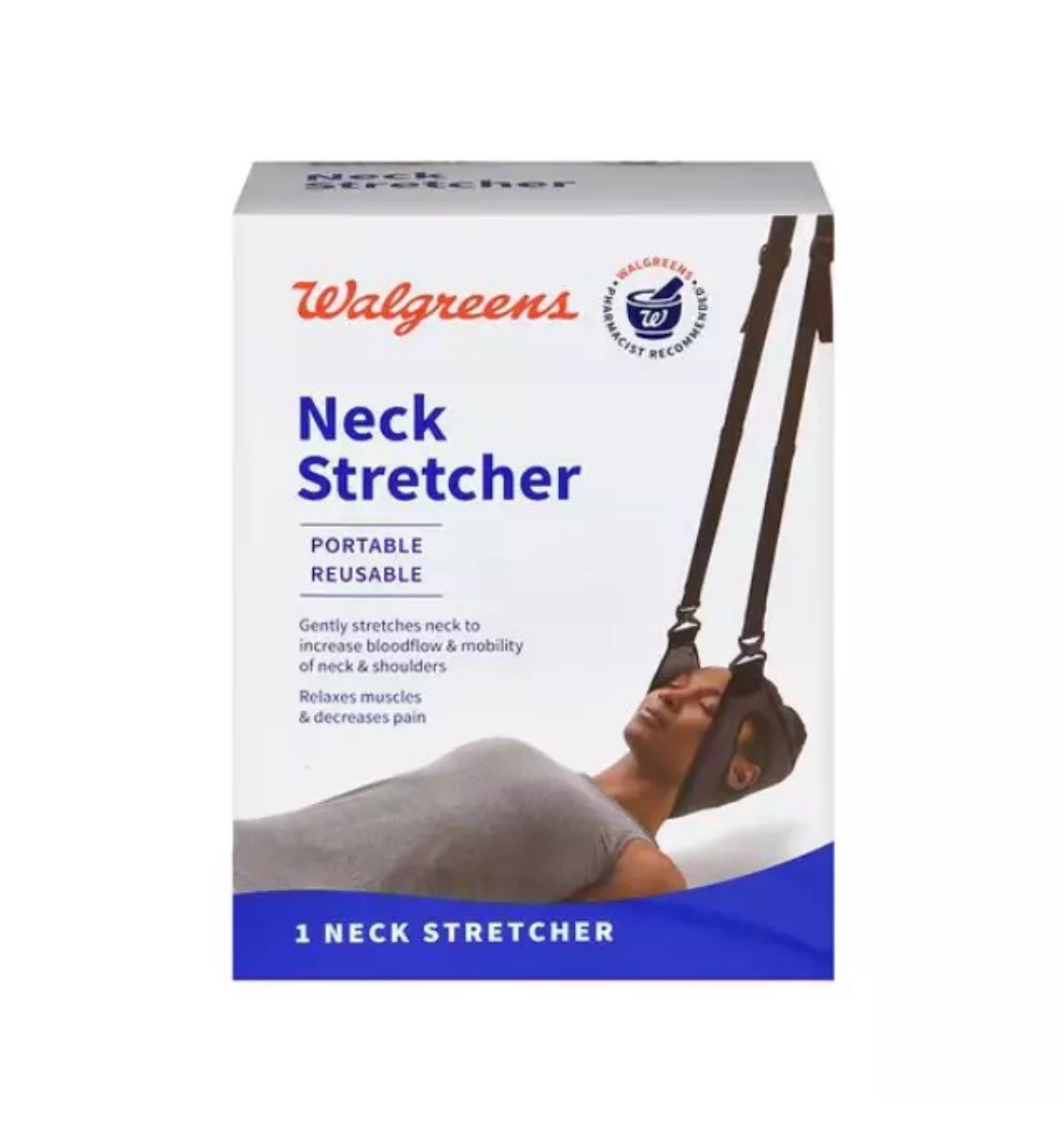 Walgreens Neck Stretcher Portable Reusable Adjustable Strap NEW w/ Carry Bag