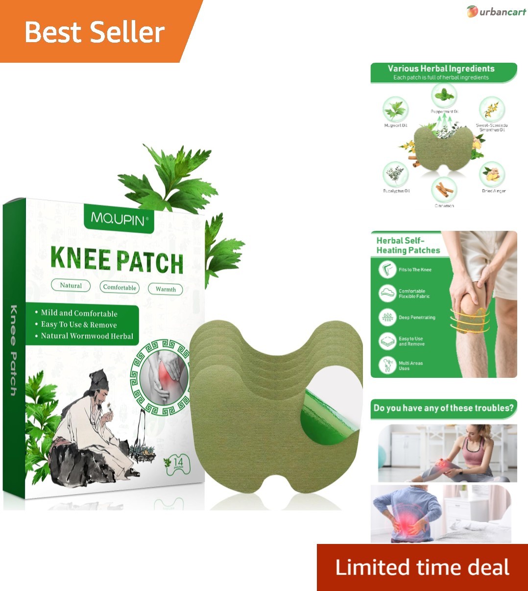 Knee & Joint Relief Natural Patches – 14-Count