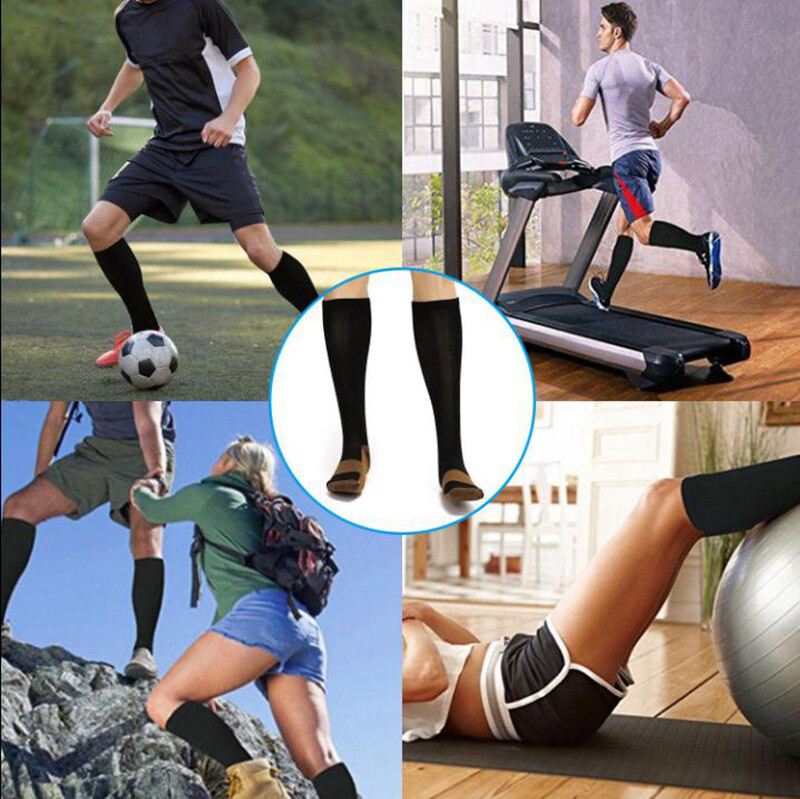 4 Pairs Copper 20-30mmHg Compression Socks Pain Relief Support Stockings Unisex