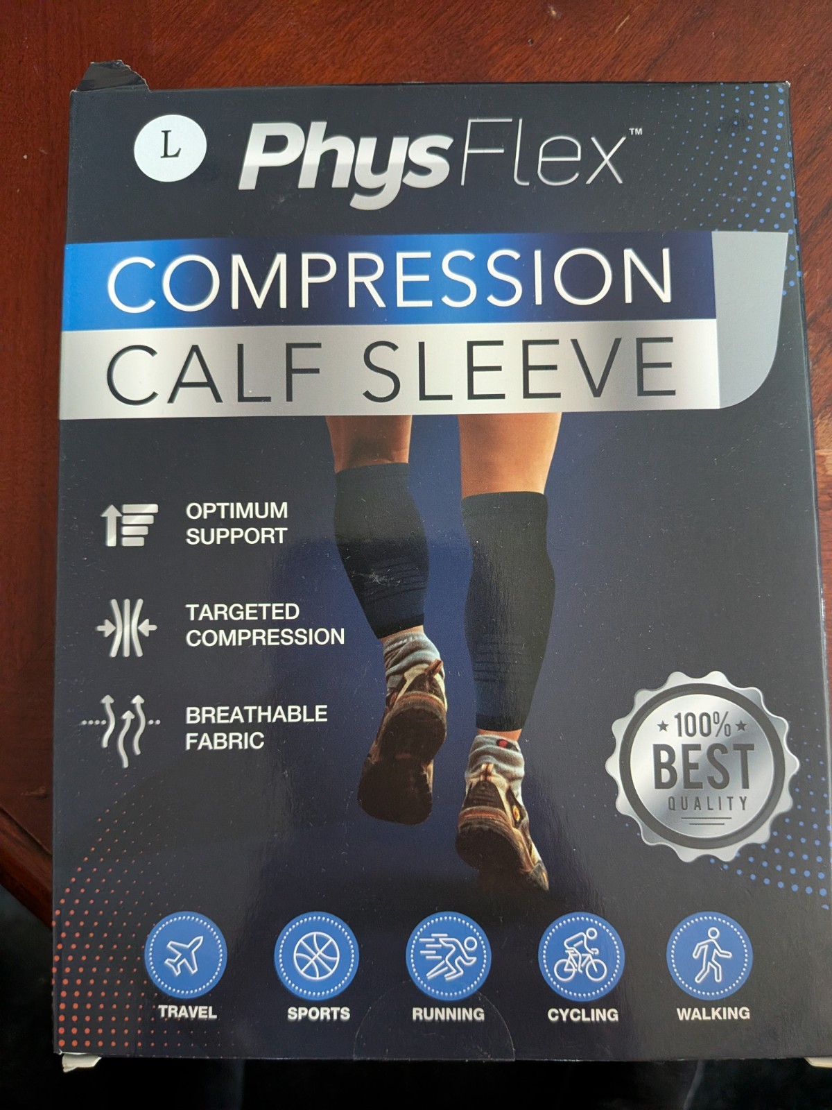 Phys Flex Compression Calf Sleeve Size Large