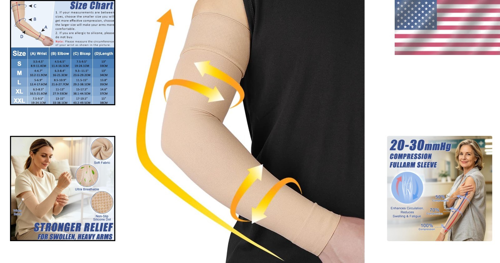 Durable Beige Compression Arm Sleeve – Ideal for Arthritis & Sports Recovery