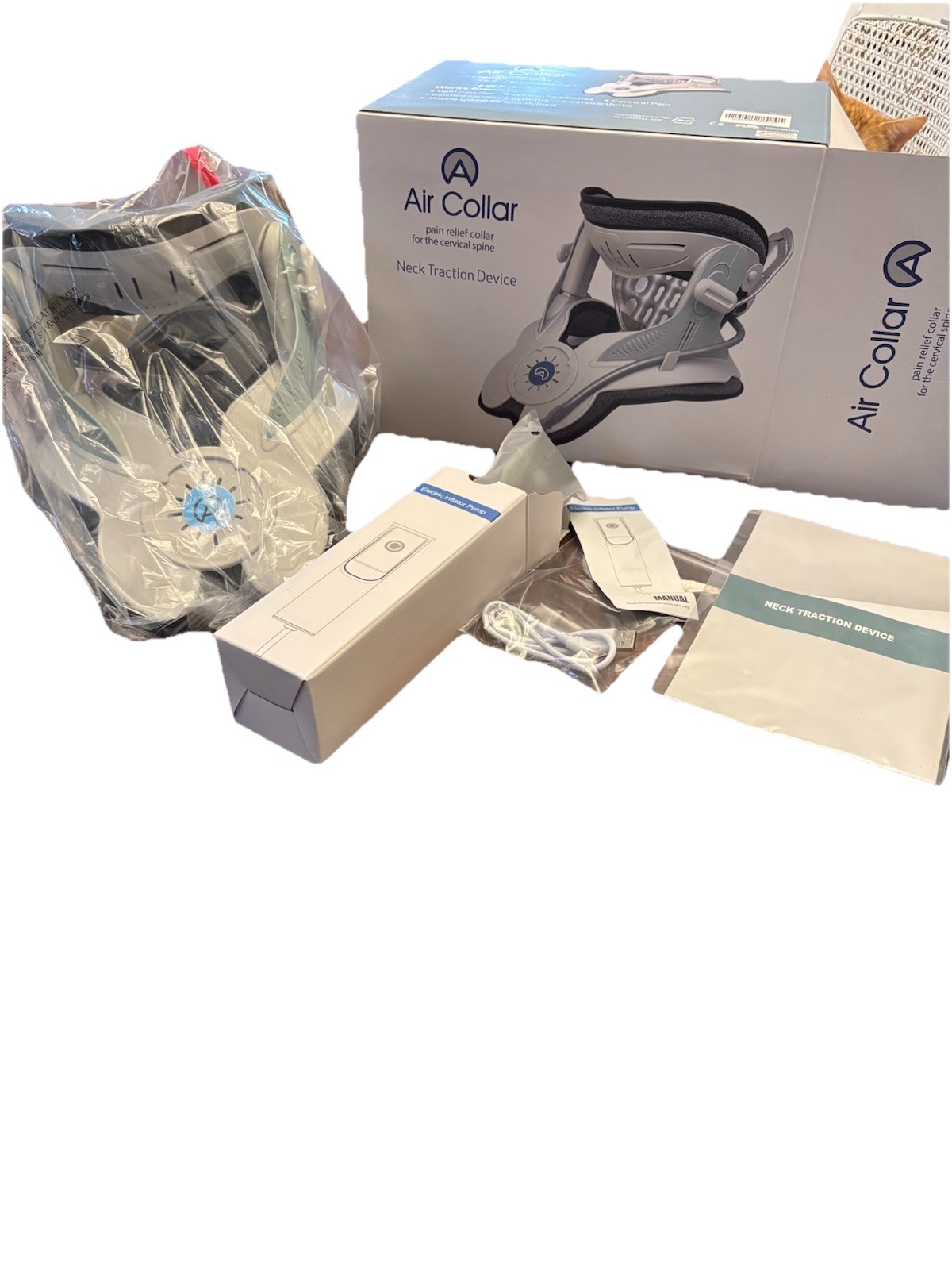 Air Collar Cervical Neck Traction Device Stretcher Pain Relief New Open Box