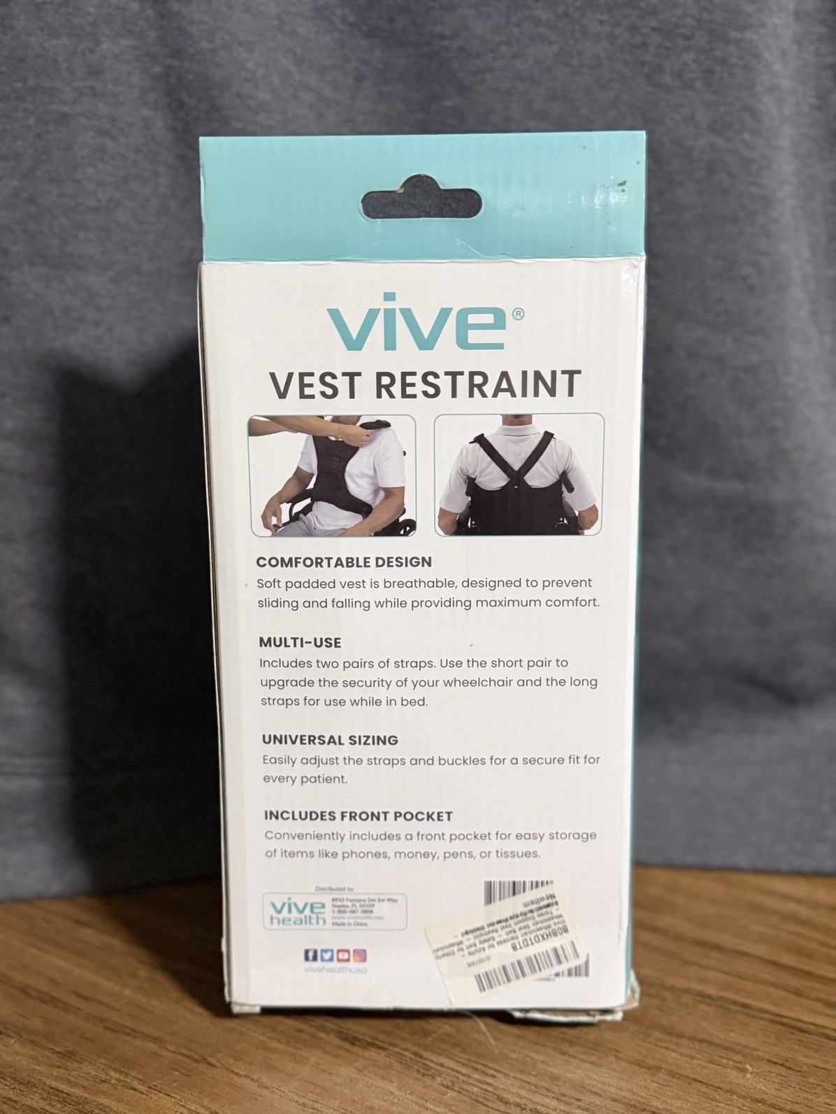 Vive Wheelchair Harness for Adult Vest Restraint One size