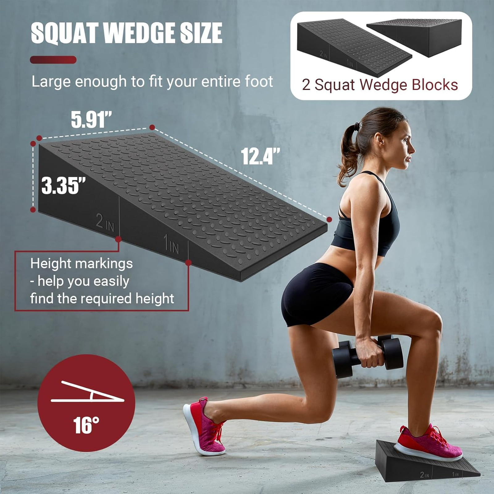 Squat Wedge Block, Non-slip Heel Elevation for Weightlifting, Deep Squat