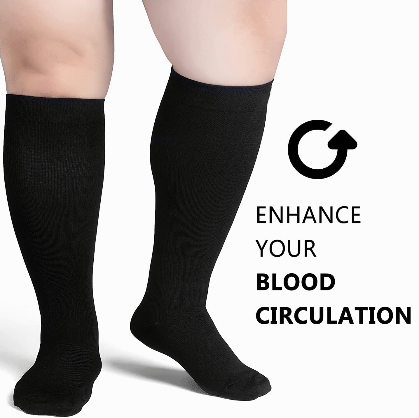 2Pairs XXX-Large Compression Socks for Varicose Veins Anti-Fatigue Travel Sports