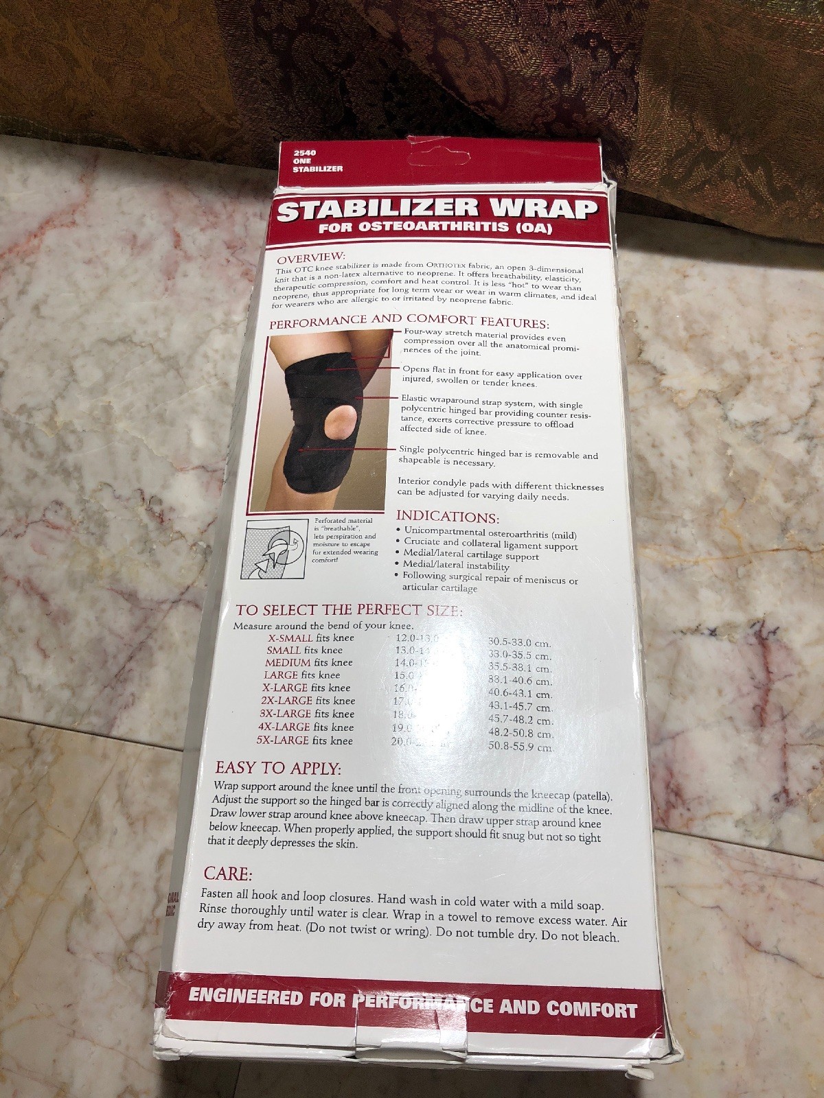 OTC Orthopedic Knee Hinged Stabilizer Wrap Size 3XL Open box Left Foot