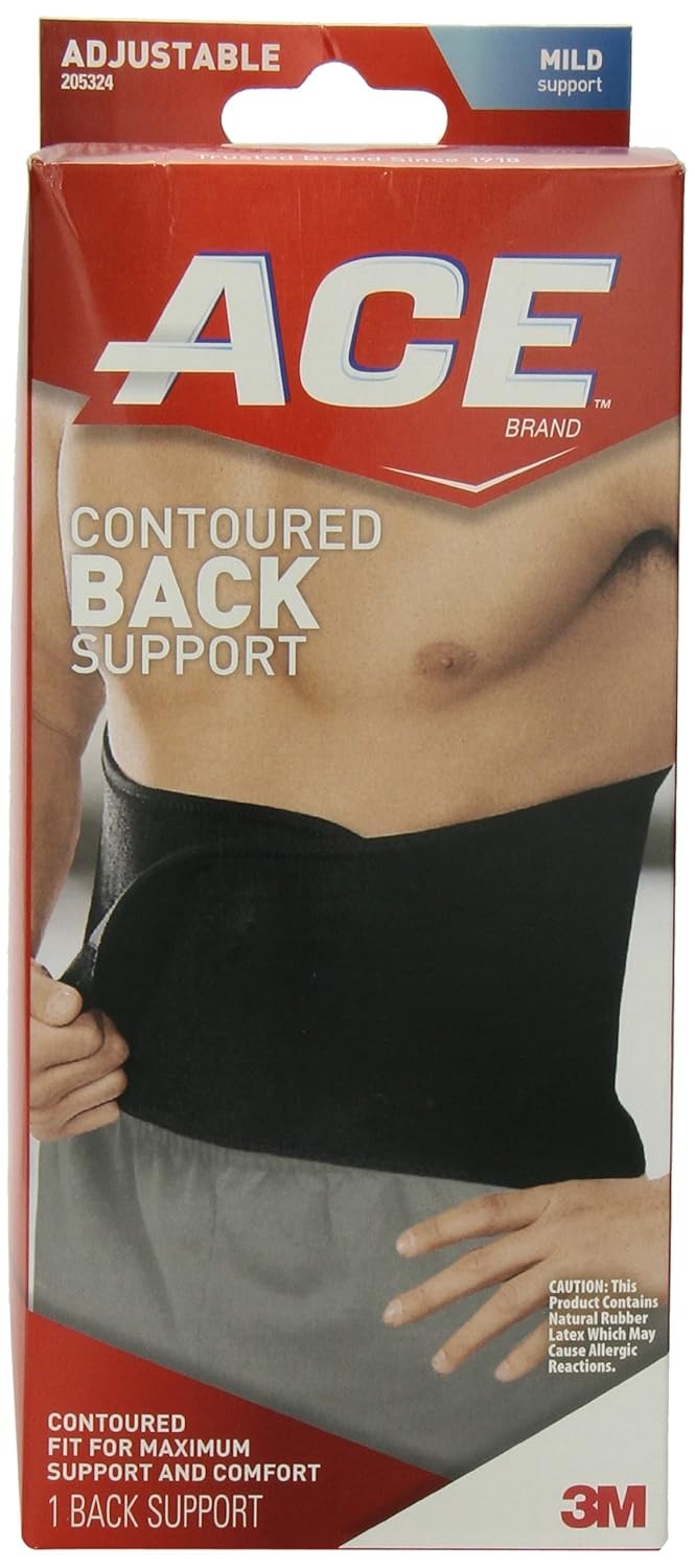 ACE Contoured Back Support,1 Count (Pack of 1),205324 1 1)