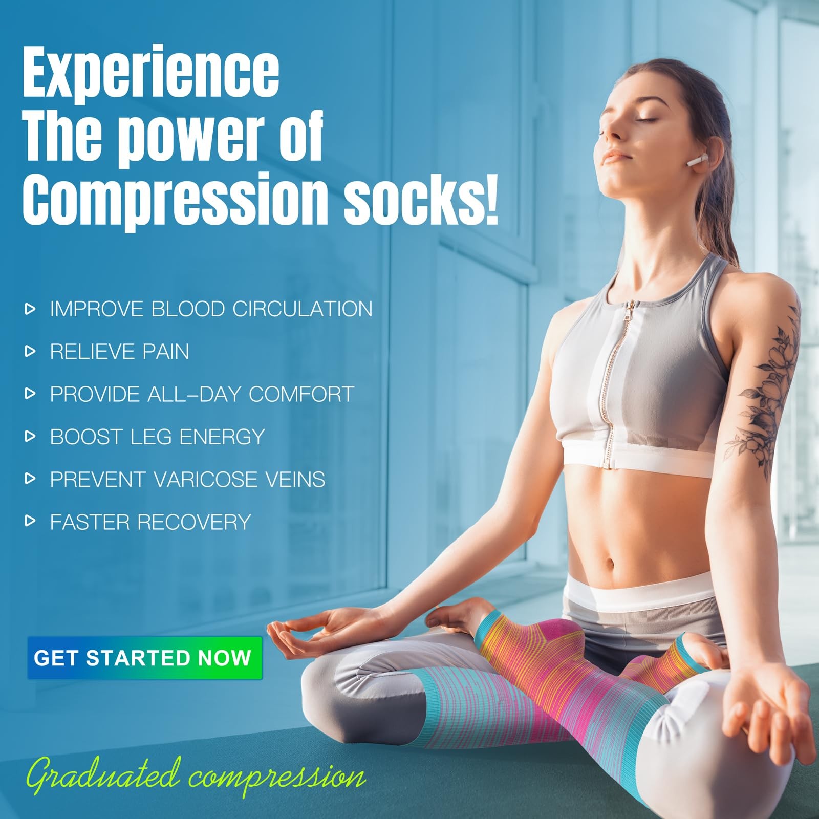Open Toe Compression Socks Women & Men-3 Pairs 20-30 mmHg Knee High Stockings…