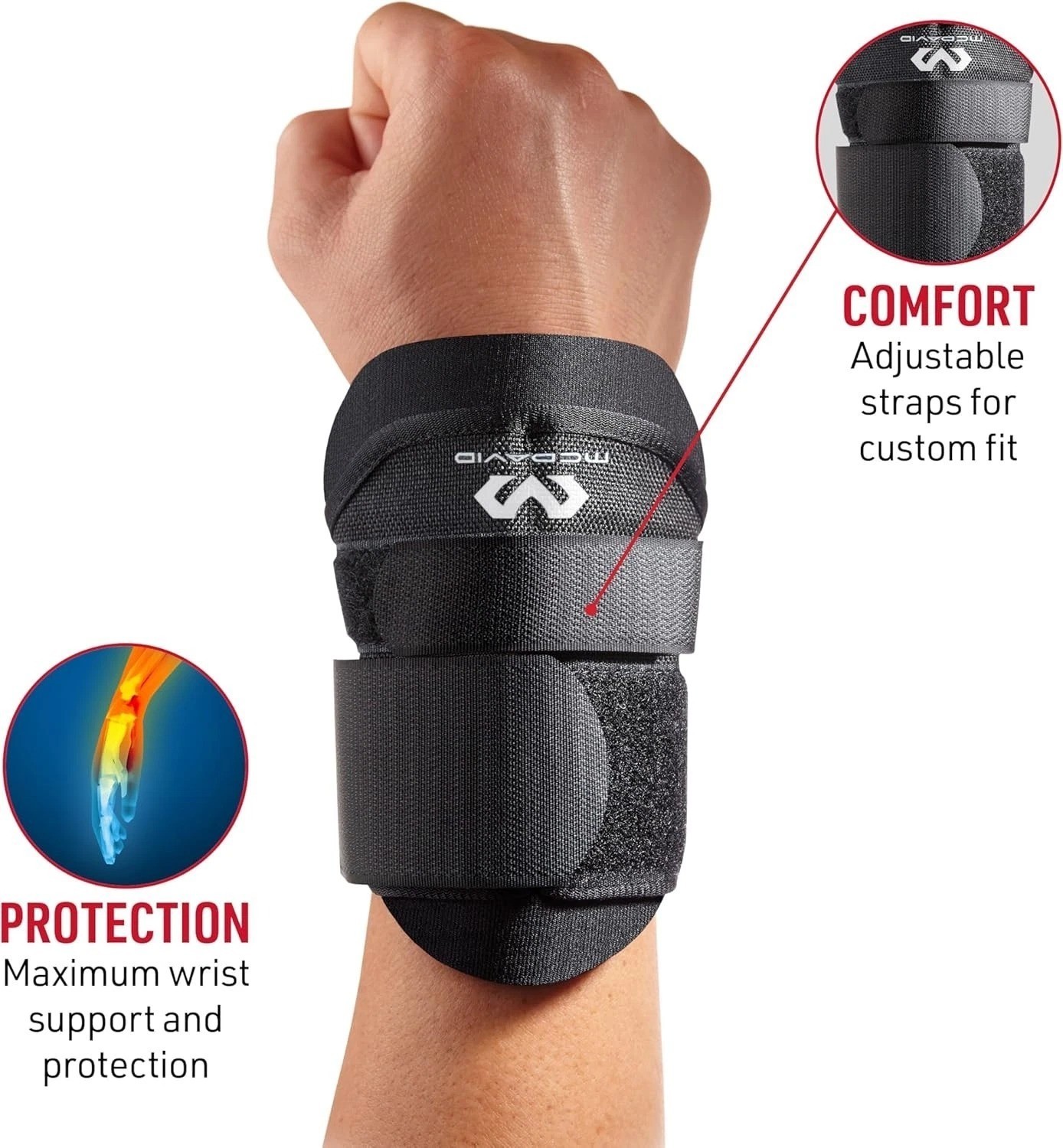 McDavid Wrist Brace, Adjustable Wrist Guard Support Prevent Work Injuries
