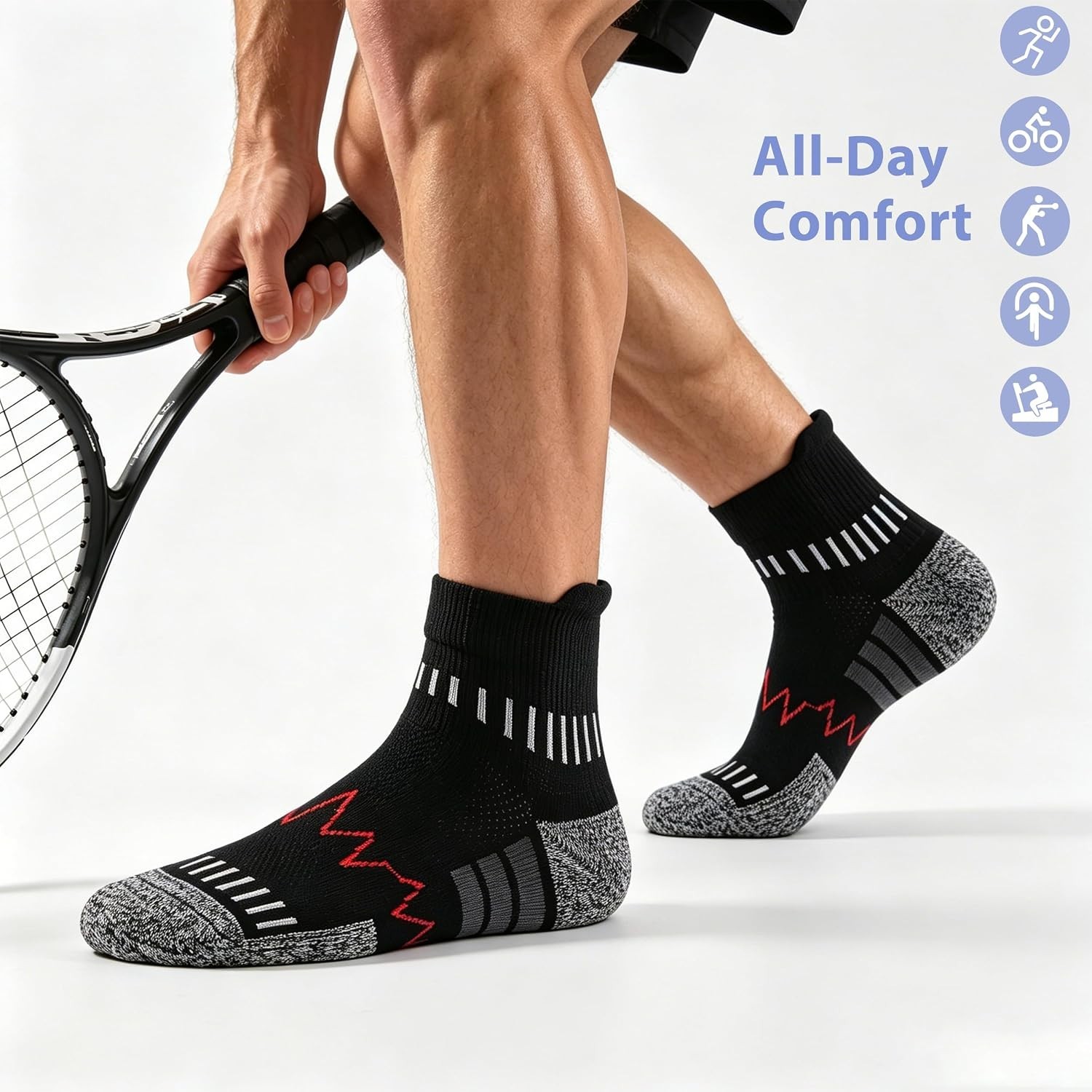 Ankle Compression Socks for Men Women-Cushioned Arch Support,Anti Blister,Pla…