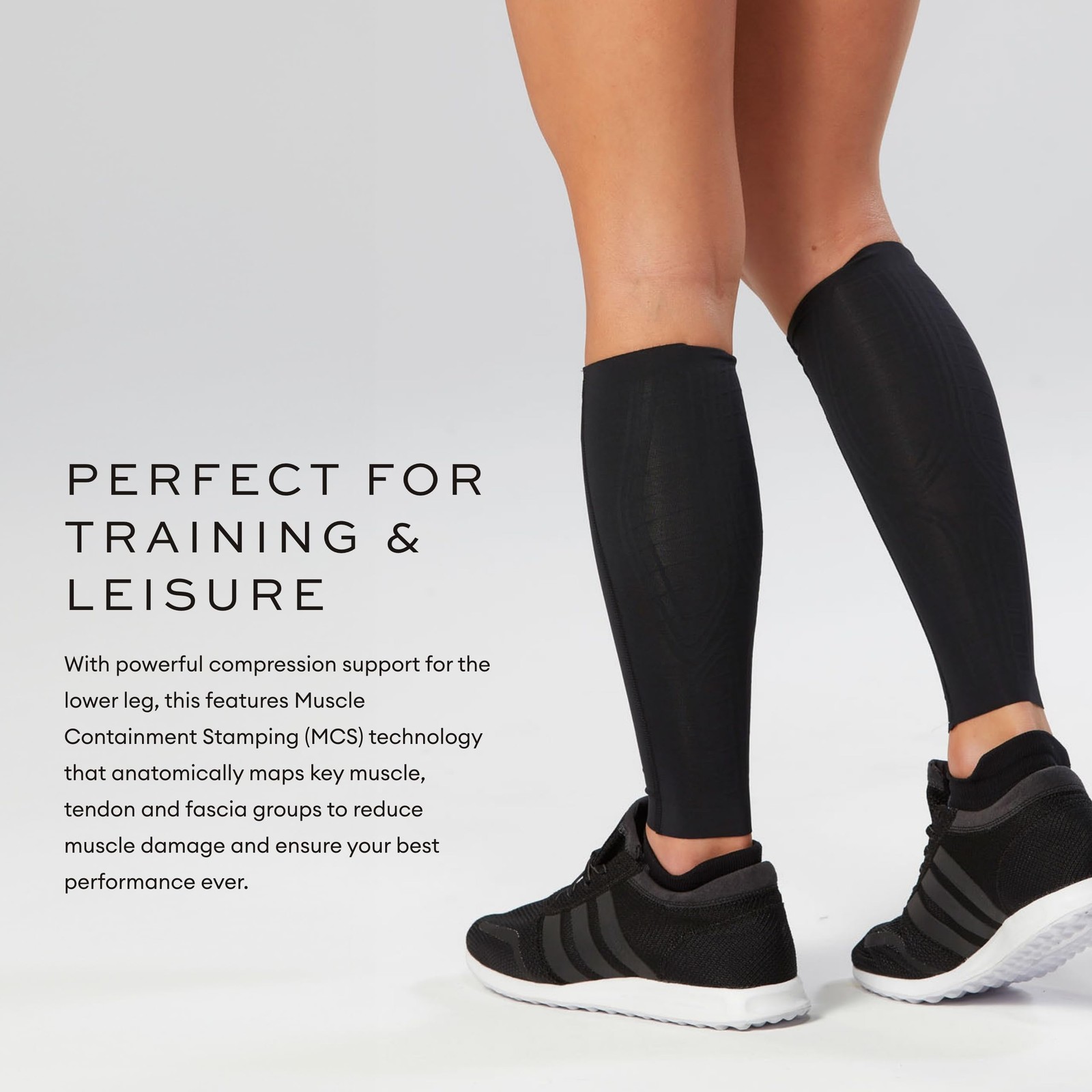 Elite MCS Compression Calf Guards, Black/Gold, X-Small