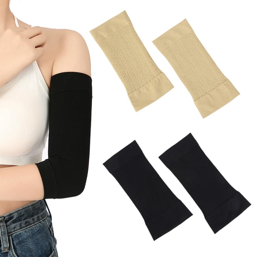 2 Pairs Arm Compression Sleeves for , Slimming Upper Arm Shaper Wraps, Black …