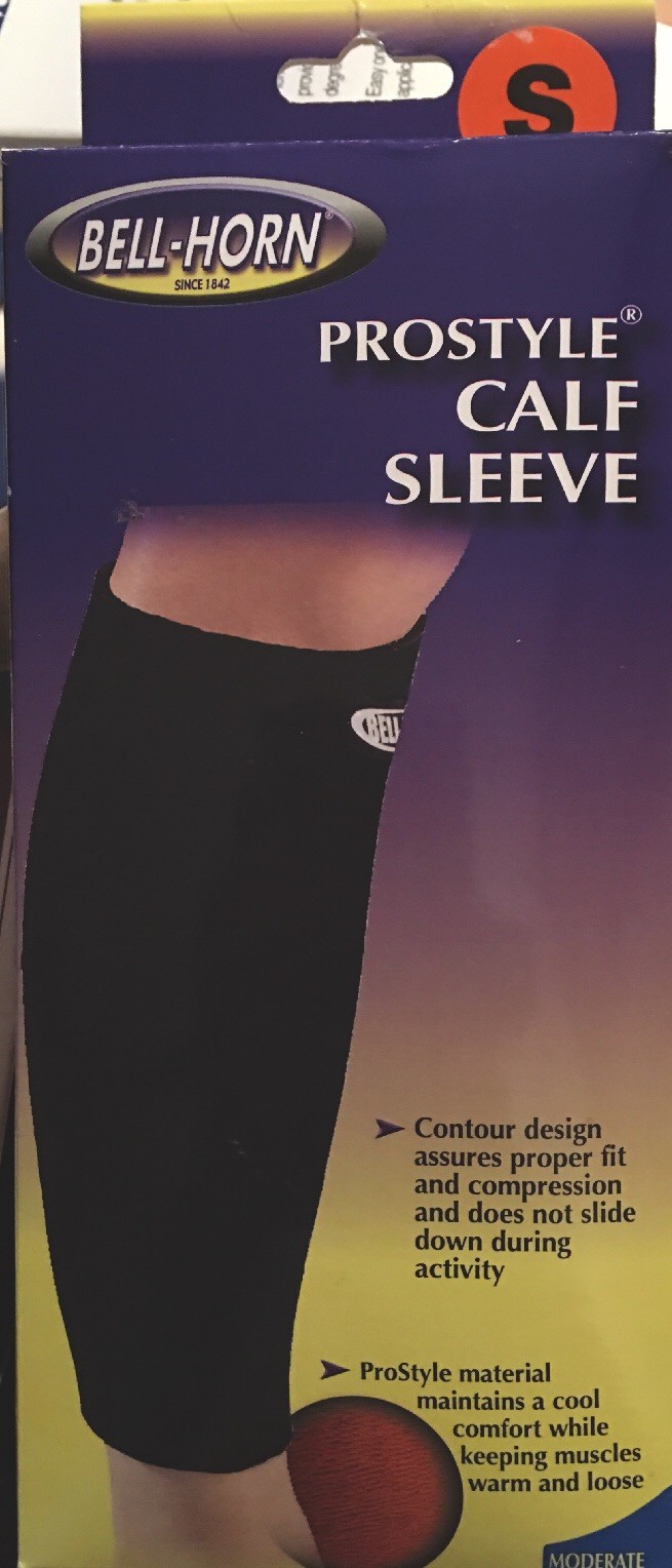 NIB Bell Horn Prostyle CALF compression SLEEVE moderate support (S) black