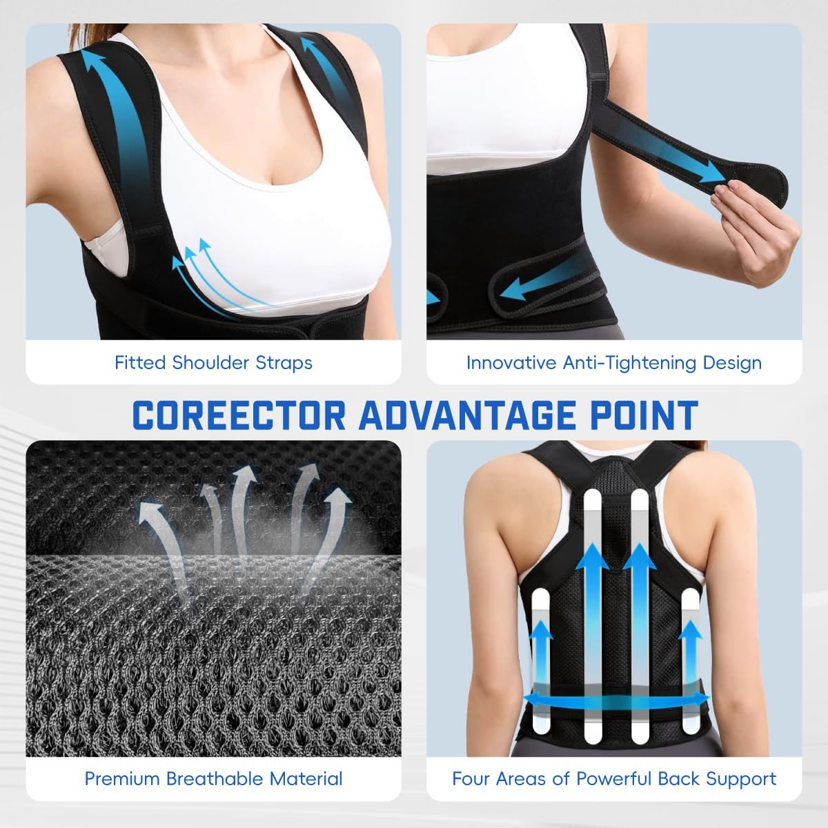 Back Brace Posture Corrector for Women & Men, Adjustable Shoulder Straightene…
